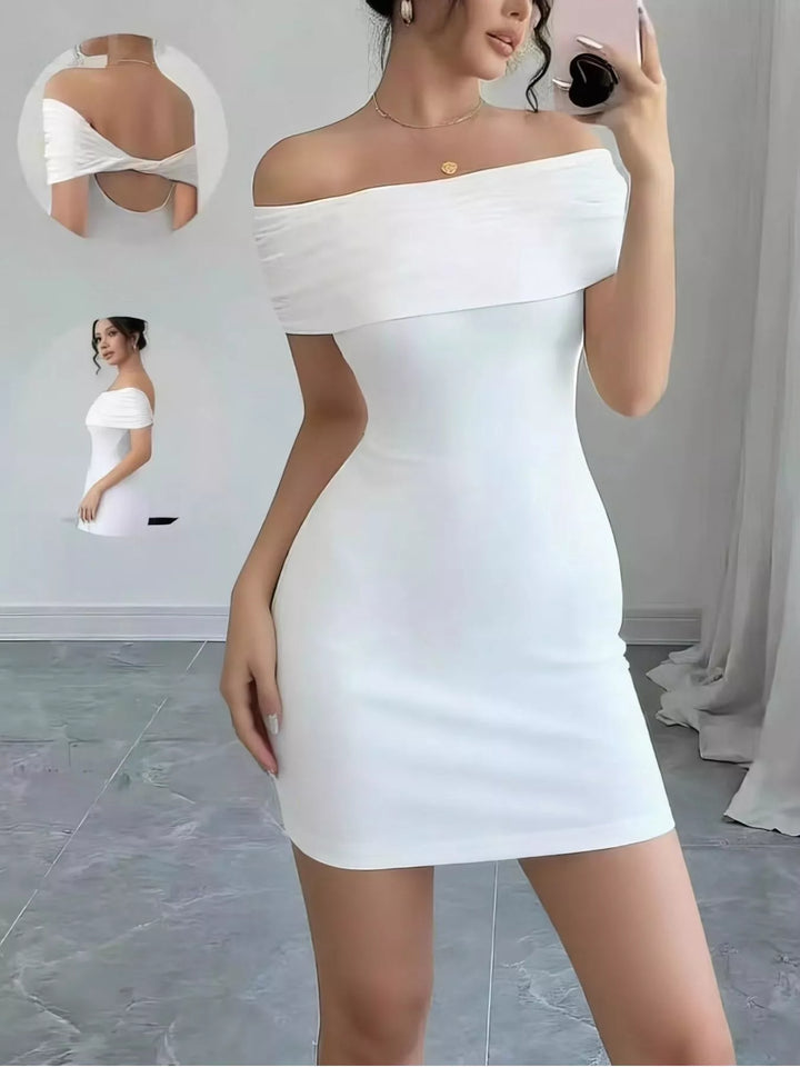 Off-Shoulder Bodycon Mini Dress – Modevelle